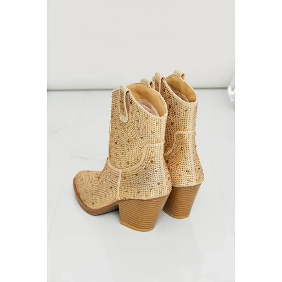 Forever Link Glitter Pointed Toe Booties in Gold - Picture 7 of 7